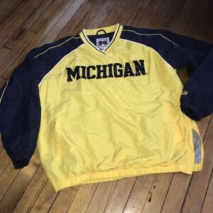 58 Sports Mens Michigan Wolverines Pullover Windbreaker Jacket Size XL
